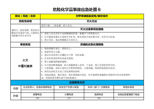 对甲苯磺酰氯-危险化学品事故应急处置卡