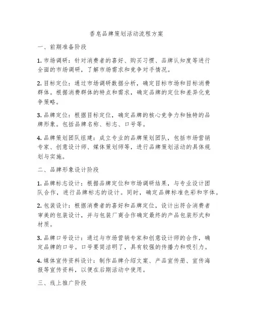 香皂品牌策划活动流程方案
