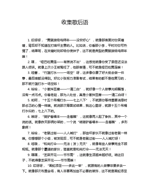 收集歇后语