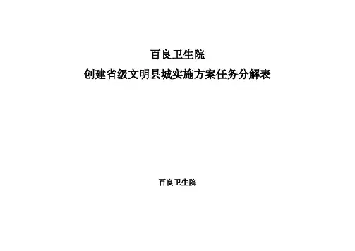 百良创建文明县城任务分解表1