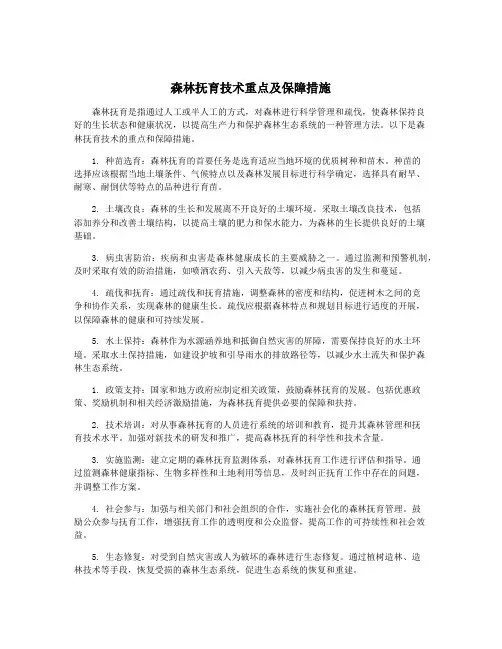 森林抚育技术重点及保障措施