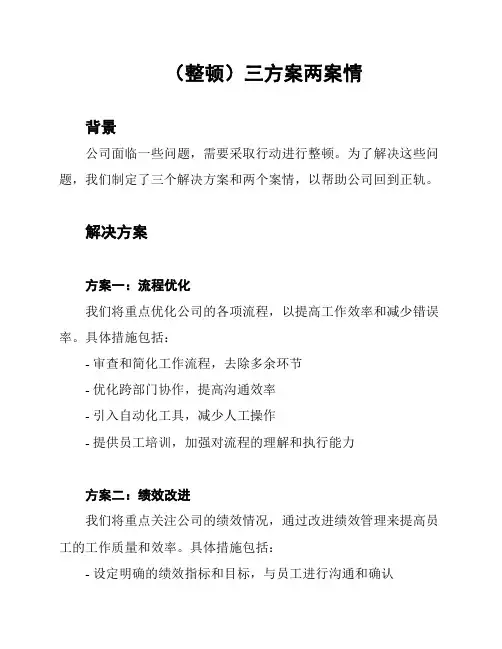 (整顿)三方案两案情