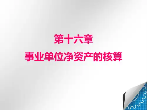 第十六章  事业单位净资产的核算  《政府与非盈利组织会计》PPT课件