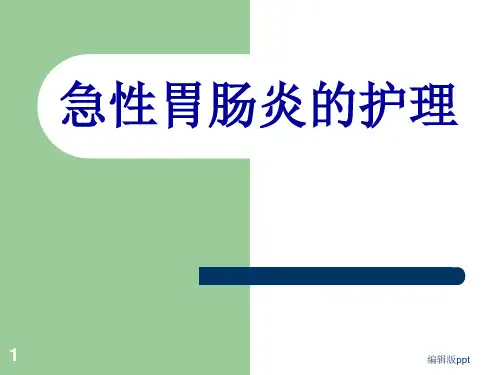 急性胃肠炎的护理PPT课件