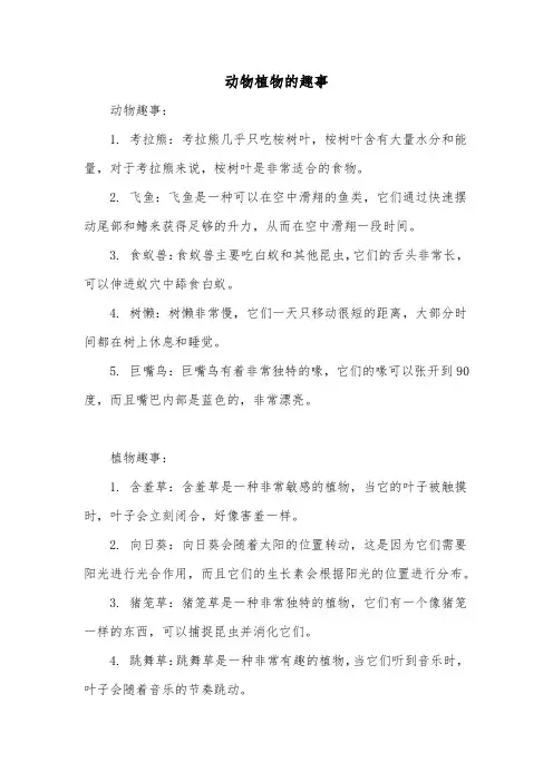 动物植物的趣事