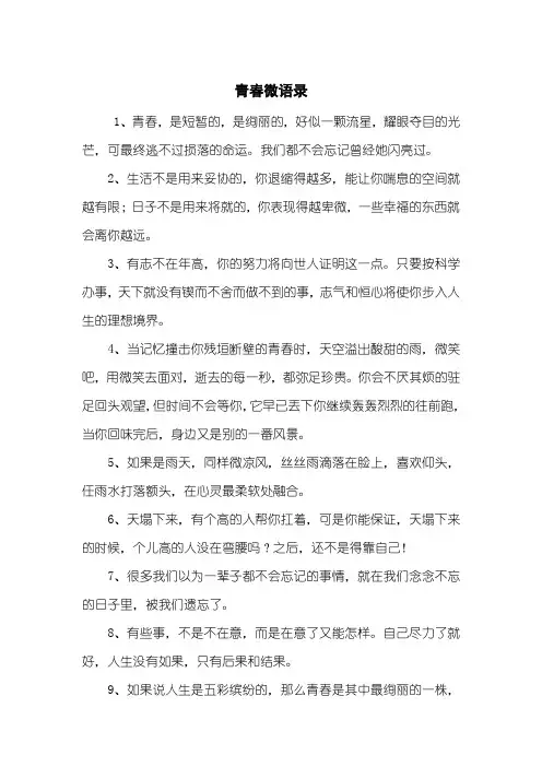 青春微语录