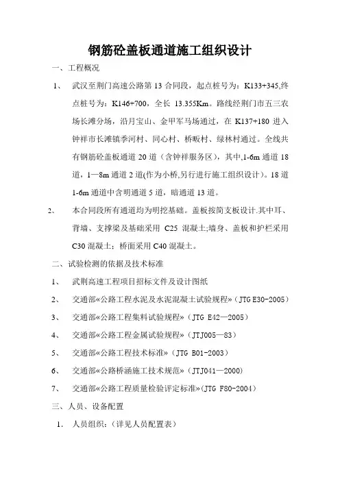 通道施工技术方案.(DOC)