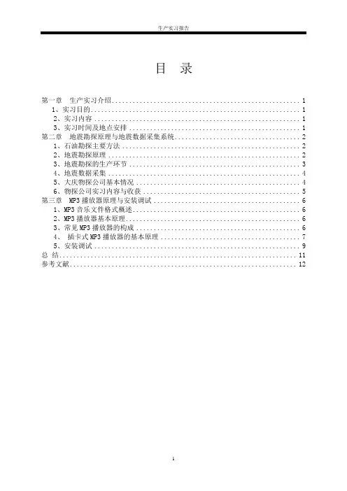 东北石油大学实习总结报告