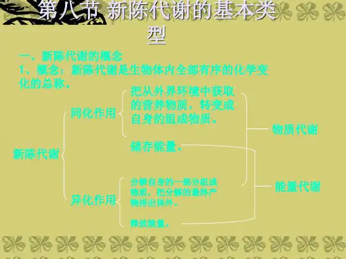 高二生物新陈代谢的基本类型 人教版
