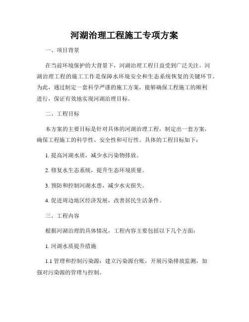 河湖治理工程施工专项方案