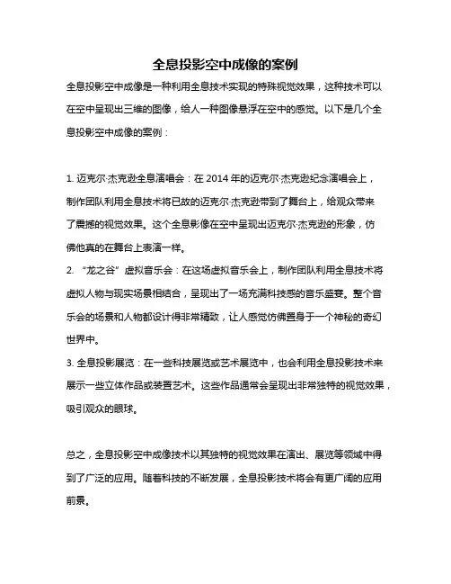 全息投影空中成像的案例