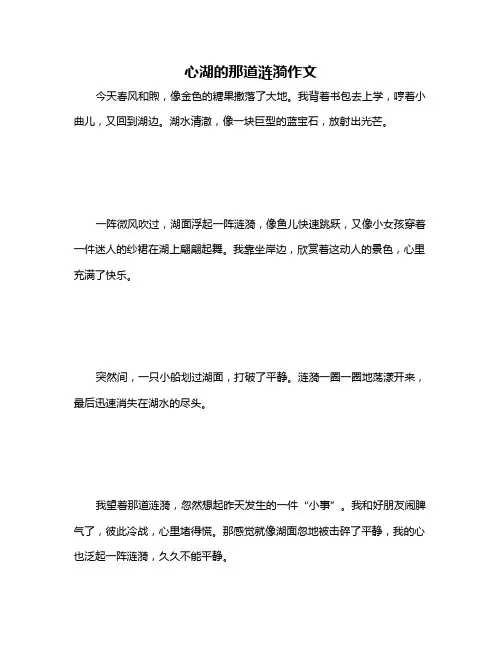 心湖的那道涟漪作文