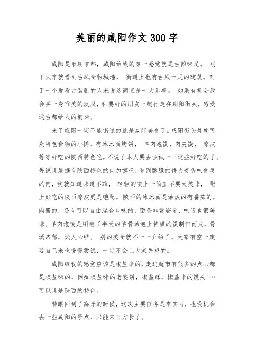 美丽的咸阳作文300字