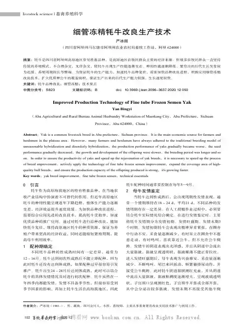 细管冻精牦牛改良生产技术