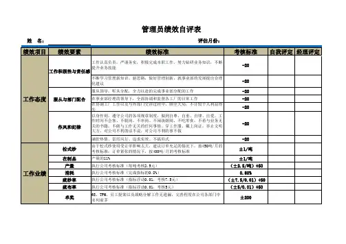 管理员自我评定表