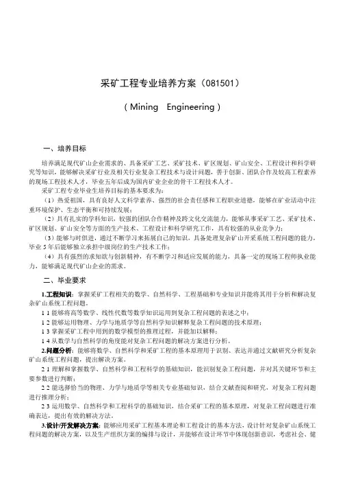 采矿工程专业培养方案081501.doc