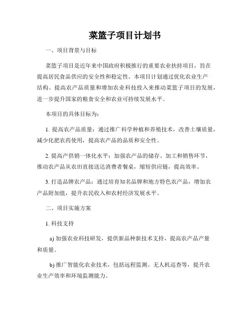 菜篮子项目计划书
