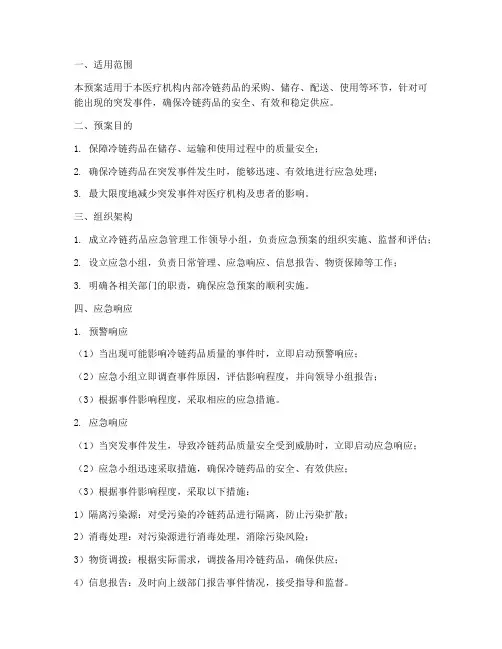 冷链药品应急预案范文