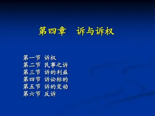 第四章  诉与诉权