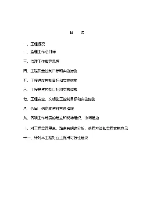 最新雨污水监理大纲