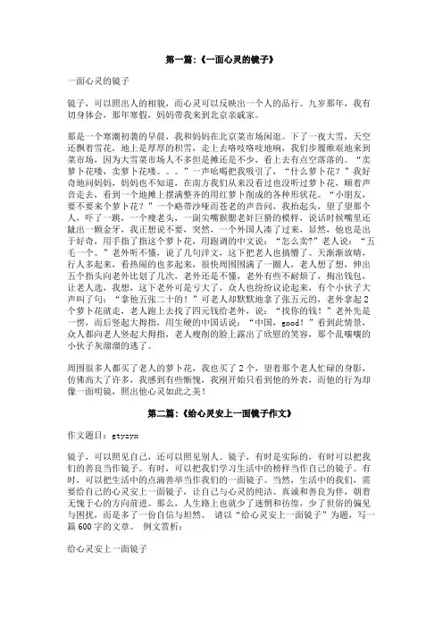 一面心灵上的镜子400字