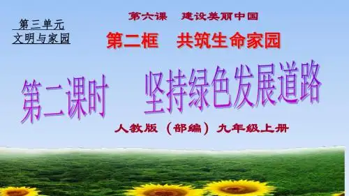 部编人教版初中九年级上册道德与法治《第六课建设美丽中国：共筑生命家园》名师课件_1