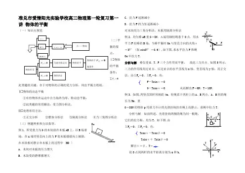 高三物理第一轮复习第一讲 物体的平衡 