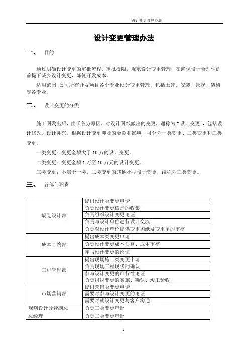 设计变更管理办法(示例)