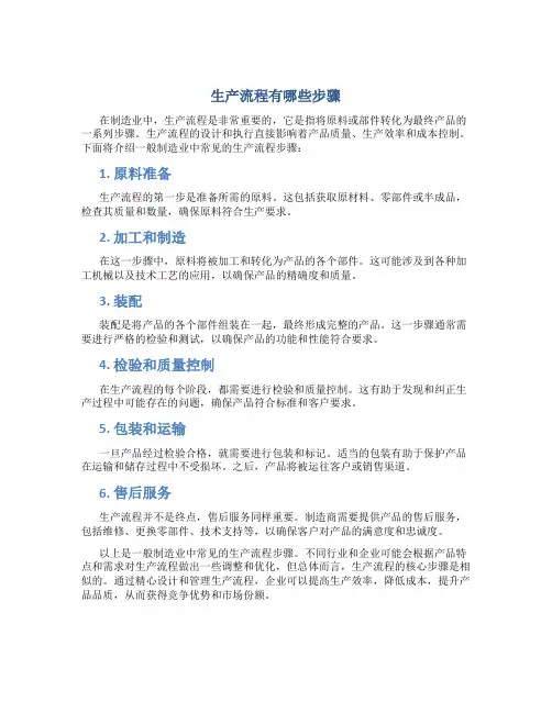 生产流程有哪些步骤