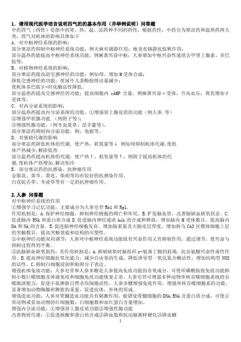 中药药理学(重点总结)