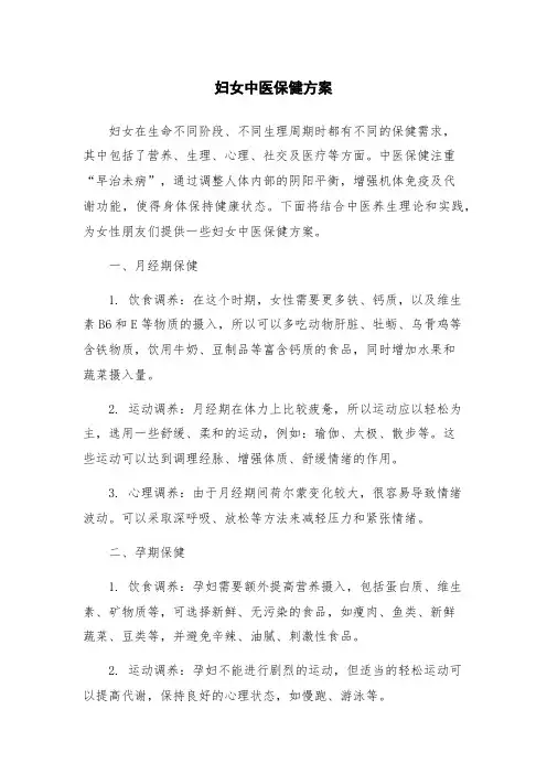 妇女中医保健方案