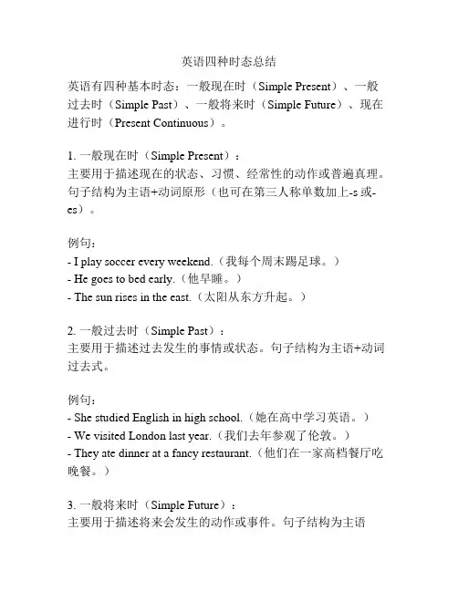 英语四种时态总结