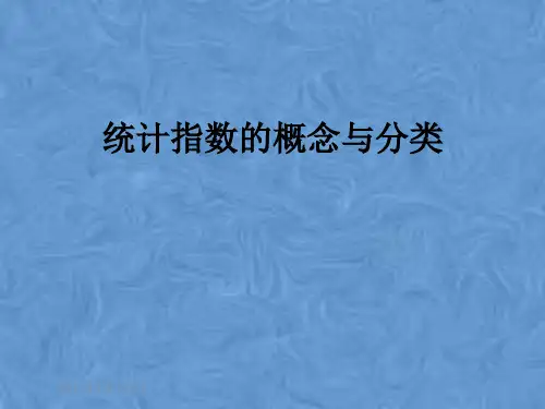 统计指数的概念与分类