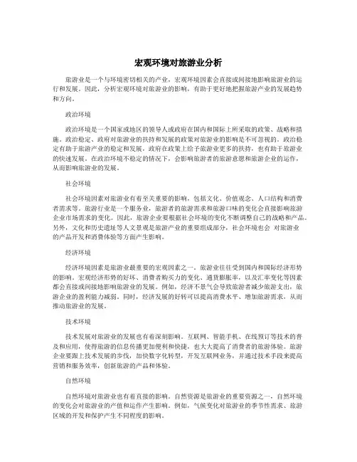 宏观环境对旅游业分析