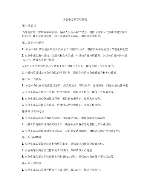 应急小分队管理制度