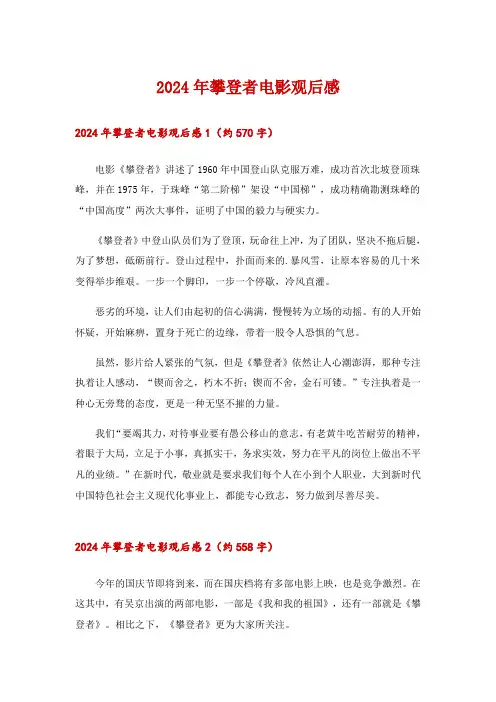 2024年攀登者电影观后感_1