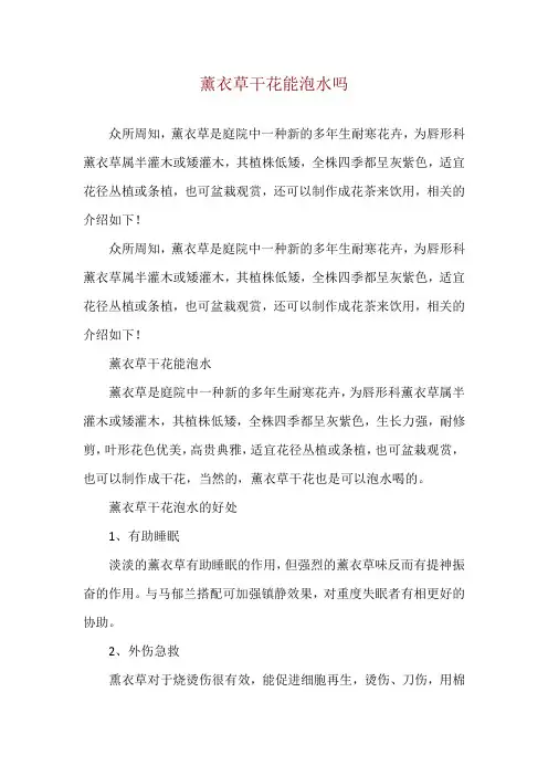 薰衣草干花能泡水吗