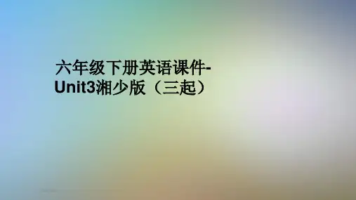 六年级下册英语课件-Unit3湘少版(三起)