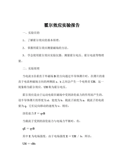 霍尔效应实验报告