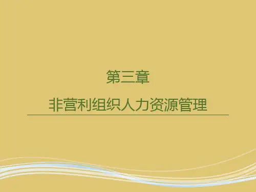 第3章 非营利组织人力资源管理《非营利组织管理学》PPT课件