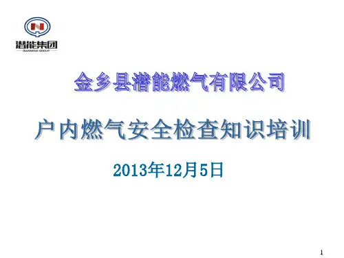 户内燃气安全检查知识培训PPT安检培训
