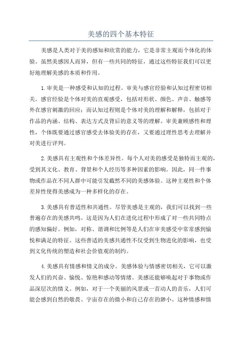 美感的四个基本特征
