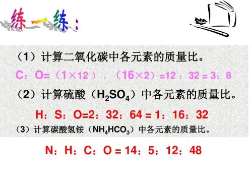 2.73 元素符号表示的量(练习)