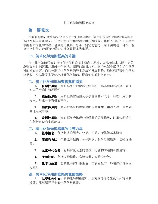 初中化学知识框架构建(含学习方法技巧、例题示范教学方法)