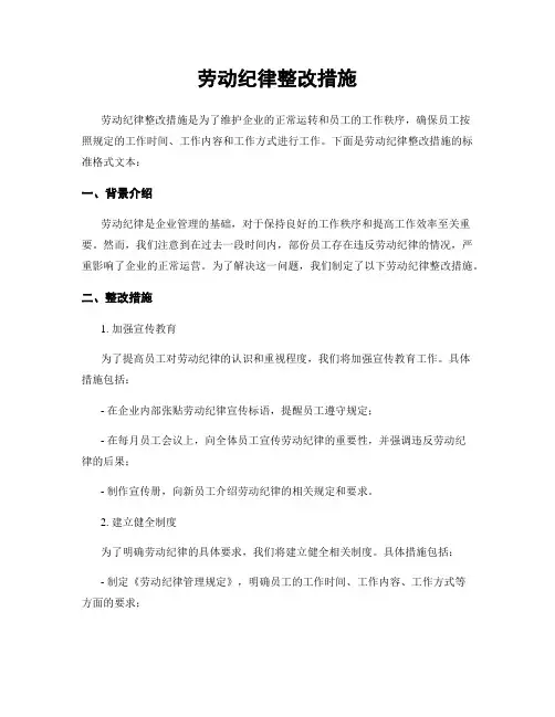 劳动纪律整改措施