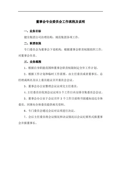 国有企业董事会专业委员会工作流程及说明