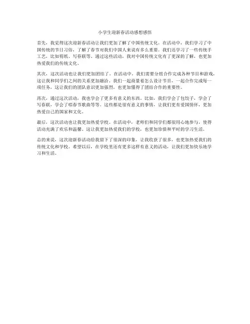 小学生迎新春活动感想感悟