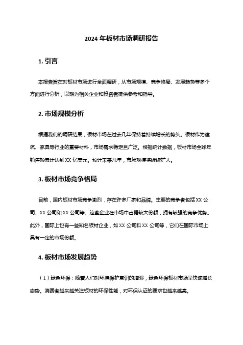 2024年板材市场调研报告
