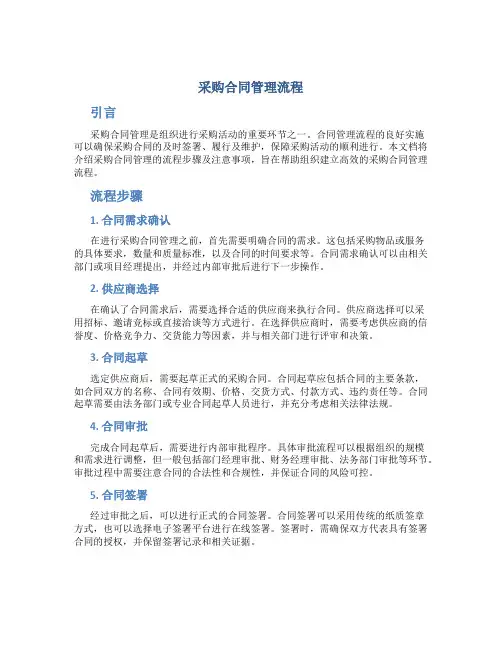 采购合同管理流程