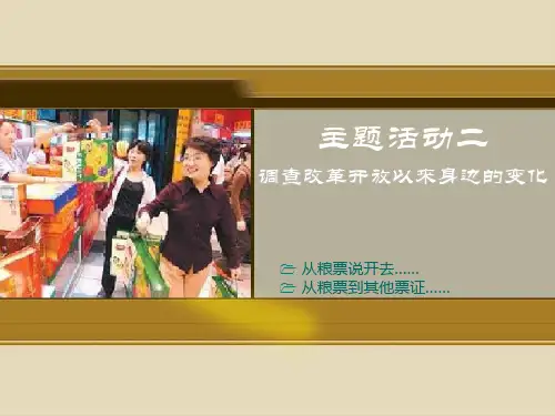 主题活动二调查改革开放以来身边的变化